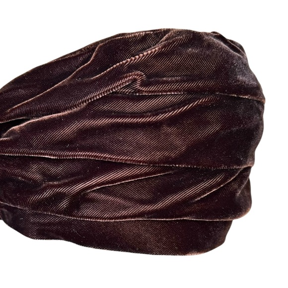 Rare Brown Velvet Turban Union Made in USA 40's - 50's - Picture 13 of 15